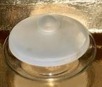 Vintage Glazen Koekschaal met Matglads Deksel  (MPI), Ophalen of Verzenden