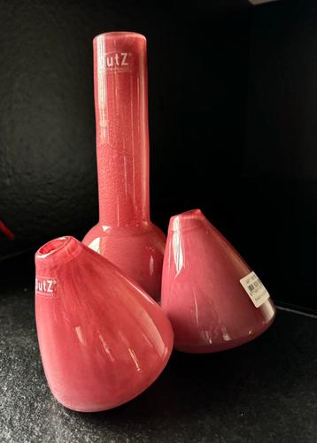 Set van 3 stuks DutZ vazen - cranberry/bordeauxrood - nieuw- beschikbaar voor biedingen