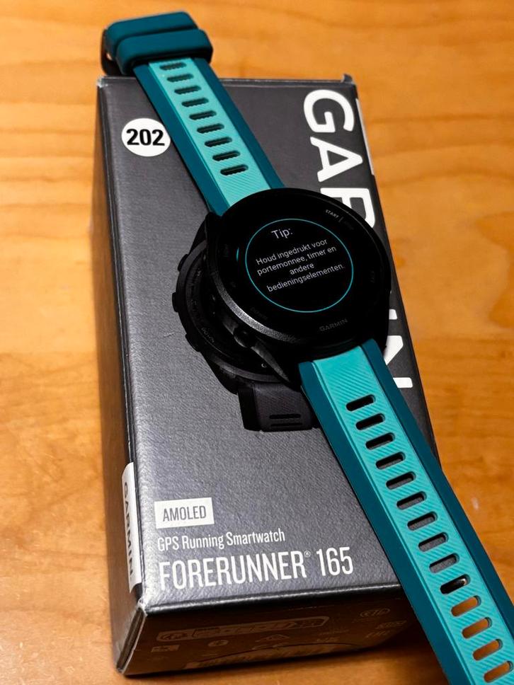 Garmin Forerunner 165 (GPSinruilnr-202), Sieraden, Tassen en Uiterlijk, Sporthorloges, Zo goed als nieuw, Android, Zwart, Afstand