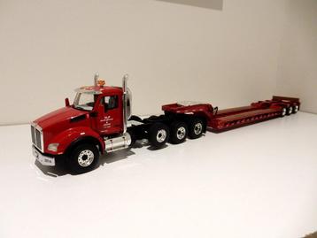 First Gear 59-3282 Kenworth T880 + Lowboy trailer RLF 1/50 beschikbaar voor biedingen
