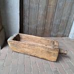 Stoere oude brocante houten trog bak met handvat *Etage3*, Gebruikt, Ophalen of Verzenden
