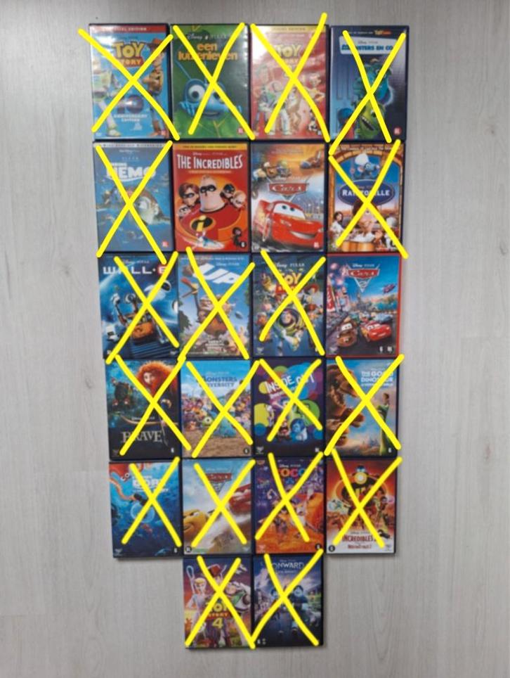 Diverse Disney Pixar dvd's - 5 euro per stuk, Cd's en Dvd's, Dvd's | Tekenfilms en Animatie, Zo goed als nieuw, Amerikaans, Tekenfilm