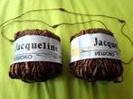 2 Bruine boucle bollen Jacqueline van Vewoko viscose/katoen, Hobby en Vrije tijd, Breien en Haken, Verzenden, Zo goed als nieuw