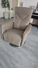 Leren Relaxfauteuil met draaivoet, Ophalen, Zo goed als nieuw, Leer, 75 tot 100 cm