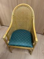 Rotan stoel met webbing rug en zijkant, Ophalen, Eenpersoons, 75 tot 100 cm, Zo goed als nieuw