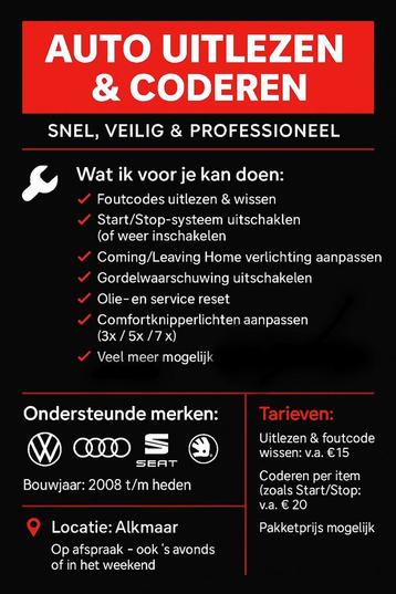  Auto uitlezen & coderen - snel, veilig & professioneel beschikbaar voor biedingen