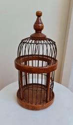 Antieke vogelkooi hout met draadstaal tralies nostalgisch  , Ophalen, Zo goed als nieuw, Hout, Vogelkooi