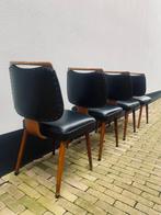 Vintage stoelen set, Huis en Inrichting, Stoelen, Vier, Leer, Vintage, Ophalen of Verzenden