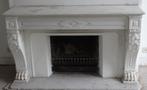 Antieke wit marmer schouw 165x45x95cm., Antiek en Kunst, Curiosa en Brocante, Ophalen