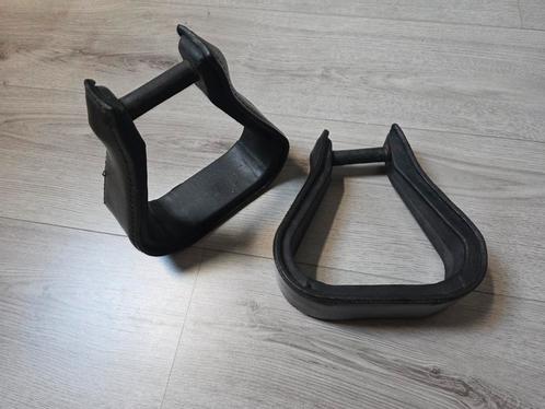 Zwarte lederen Barefoot Western beugels, Dieren en Toebehoren, Paarden en Pony's | Hoofdstellen en Tuigage, Gebruikt, Western