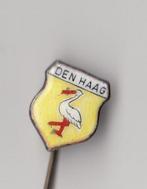 Den Haag Stadswapen emaille Ooievaar speldje, Verzamelen, Speldjes, Pins en Buttons, Gebruikt, Niet vindbaar, Niet vindbaar, Speldje of Pin