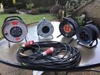 Diverse kabelhaspels.   Krachtstroomkabel 30 m.  16 ampere, Ophalen, Gebruikt, Overige typen