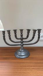 Antieke tinnen Menora kandelaar 7 armen, Antiek en Kunst, Antiek | Kandelaars, Ophalen of Verzenden, Overige materialen