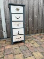 Leuk grijs/wit kastje met 5 lades, Ophalen, Overige materialen, Minder dan 50 cm, Gebruikt