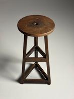 Sculpture Stand Zuil Bijzettafel eiken antiek, Ophalen, Gebruikt