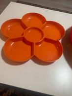 Retro Oranje Bloemschaal - Kunststof, Ophalen of Verzenden