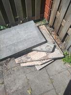 Gratis - tuin tegels, Tuin en Terras, Tegels en Klinkers, Ophalen, Gebruikt, 10 m² of meer, Beton