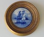 Uit inboedel: Delfts blauwe ronde tegel , in lijst, incl ver, Antiek en Kunst, Verzenden