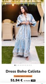 Mooie Boho Jurk Calista, Maat 38/40 (M), Blauw, Ophalen of Verzenden, Onder de knie