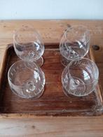 Vier oude, geslepen glaasjes., Antiek en Kunst, Antiek | Glas en Kristal, Ophalen of Verzenden