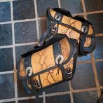 Vintage lederen motortassen met echt slangenleer., Motoren, Accessoires | Koffers en Tassen, Ophalen of Verzenden, Gebruikt