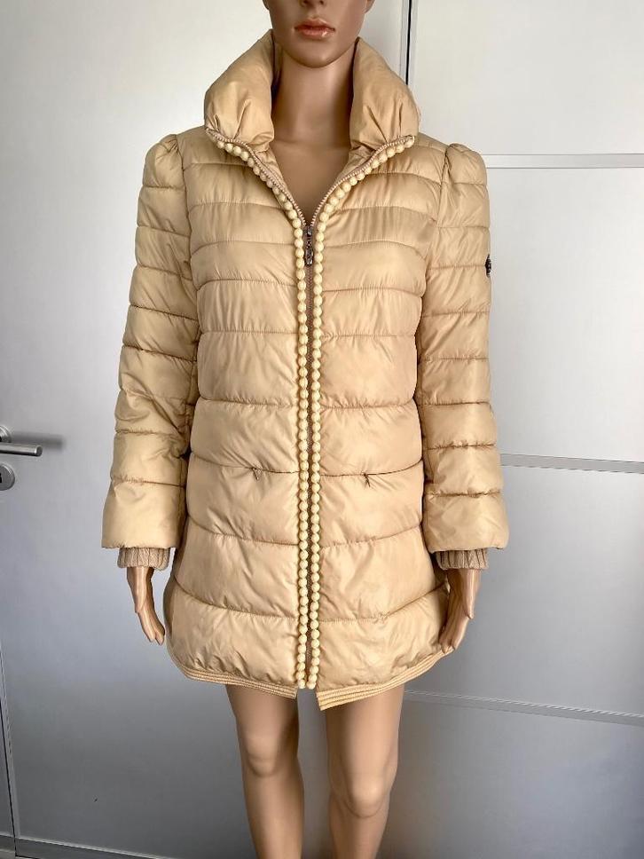 H755 Elisabetta Franchi maat 40=M jas winterjas jack beige, Kleding | Dames, Jassen | Winter, Zo goed als nieuw, Maat 38/40 (M)