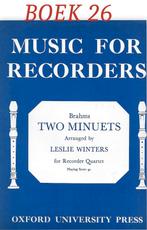 Bladmuziek boek26 Two Menuets Brahms voor blokfluitkwartet, Muziek en Instrumenten, Bladmuziek, Klassiek, Ophalen of Verzenden