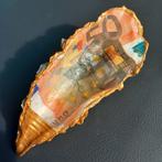 Handbewerkt oesterschelp euro geld goud disign kunst kado, Nieuw, Overige materialen, Schaal, Rond