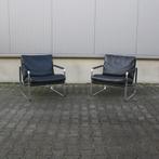 Fabricius Armchair zwart leder | Walter Knoll | ZGAN | 2 x, Ophalen, Preben Fabricius Walter Knoll, 75 tot 100 cm, Zo goed als nieuw