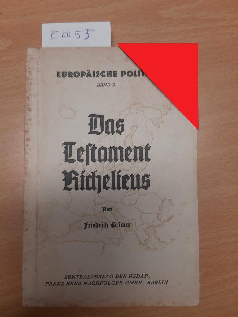 Das Testament Richelieus (NSDAP 1942), Verzamelen, Militaria | Tweede Wereldoorlog, Ophalen of Verzenden, Overige soorten, Duitsland