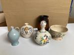 Brocante aardewerk kruikjes, schaal en bloempot, Ophalen of Verzenden
