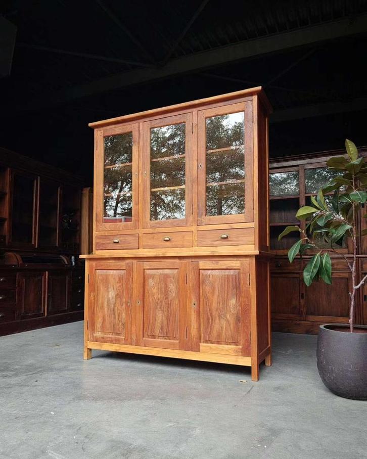Teakhouten servieskast | Buffetkast | Teak, Teaken #1984, Huis en Inrichting, Kasten | Buffetkasten, Gebruikt, 200 cm of meer