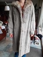 Bontjas van konijnenbont (lang, grijs), Maat 38/40 (M), Ophalen of Verzenden, Onbekend, Grijs