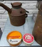 Oude Koperen Spuit / oud Blikje Boenwas of Ledervet, Ophalen of Verzenden