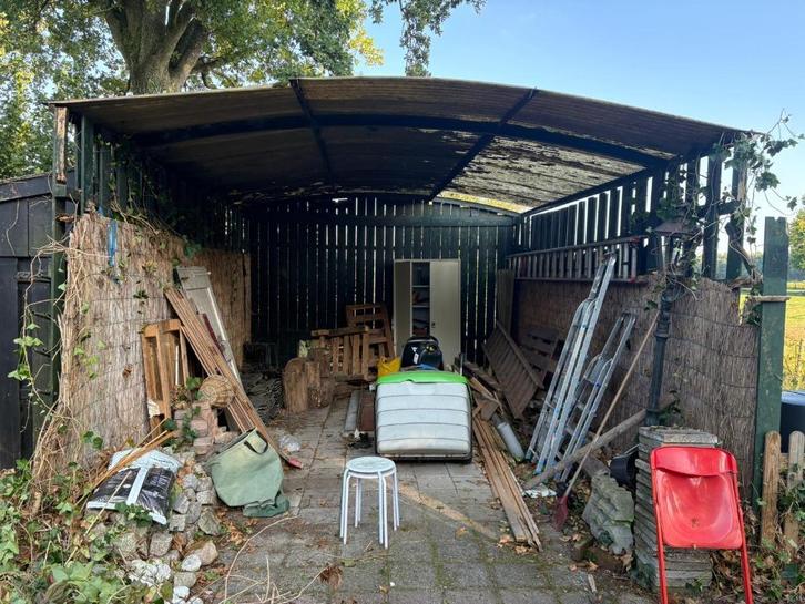 Schuur / overkapping (stalen frame) zelf demonteren, Tuin en Terras, Overkappingen, Gebruikt, Carport, Ophalen
