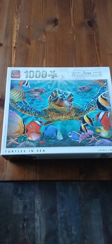 King Puzzel - Turtles in Sea - 1000 stukjes, Ophalen of Verzenden, 500 t/m 1500 stukjes, Zo goed als nieuw, Legpuzzel