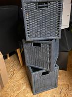 3 x grijze Branas manden Ikea Expedit Kallax, Huis en Inrichting, Ophalen, Gebruikt, Mand, Vierkant