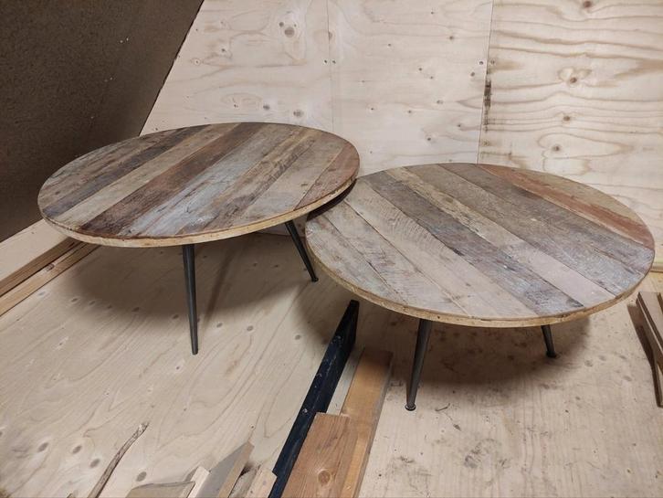 Salontafel van dbodhi, Set van 2 - Hout & Metaal, Huis en Inrichting, Tafels | Salontafels, Gebruikt, 50 tot 75 cm, 50 tot 100 cm