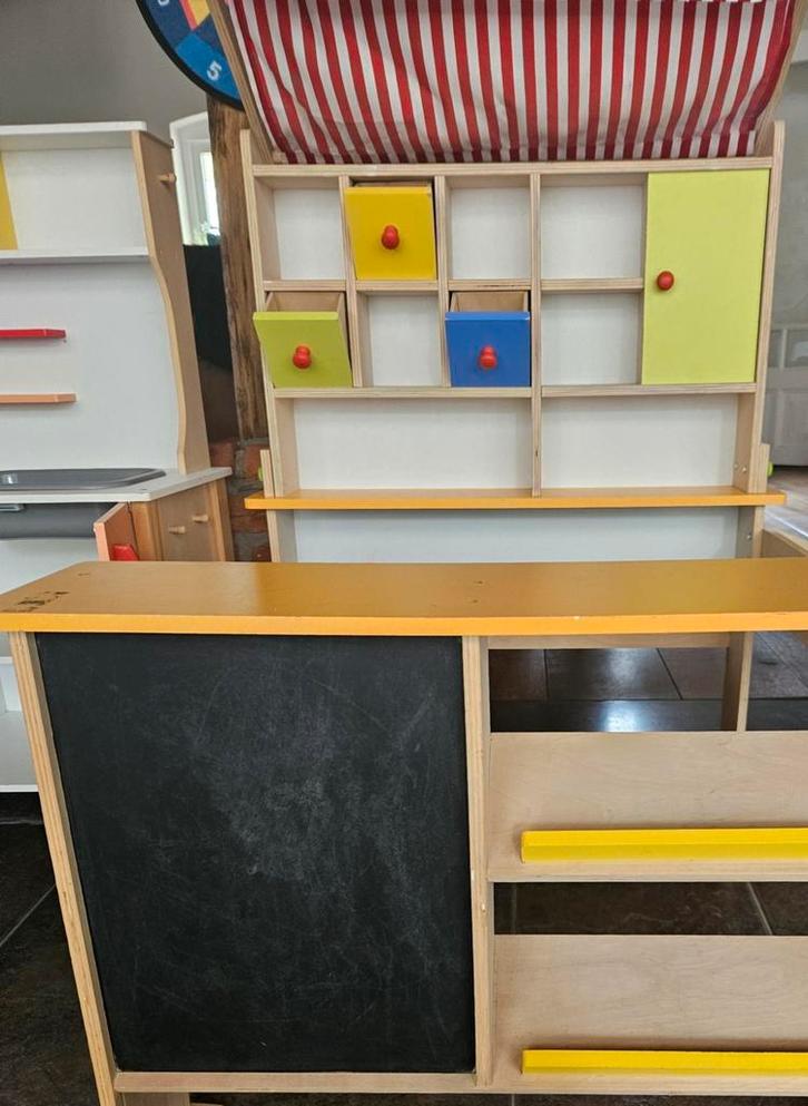 Playtive houten speelkeuken én speelwinkel met accessoires, Kinderen en Baby's, Speelgoed | Speelkeukens, Gebruikt, Hout, Ophalen