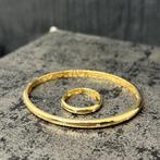 18k gouden armband slavenarmband met ring, Ophalen of Verzenden, Nieuw, Goud
