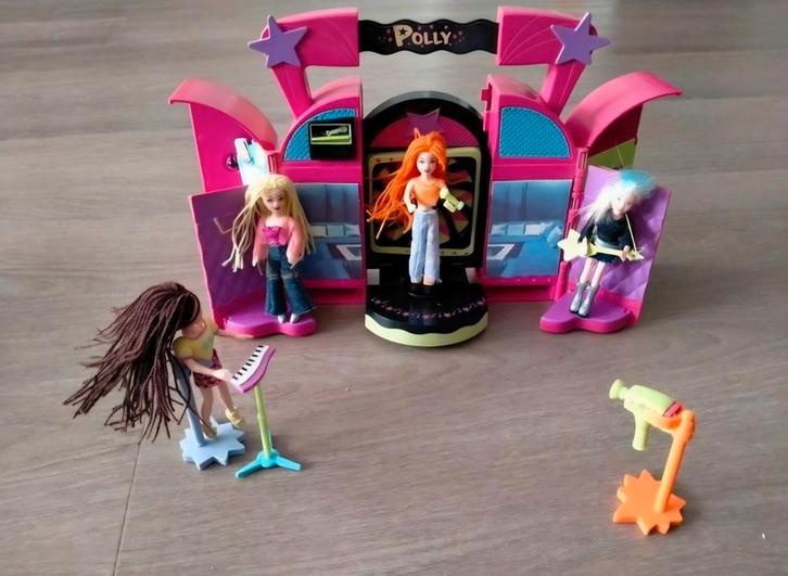 Polly pocket Studio incl 5 polly's en accesoires van Mattel, Kinderen en Baby's, Speelgoed | Overig, Zo goed als nieuw, Jongen of Meisje