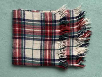 Vintage PLAID 97 x 82 cm ruit wol  beschikbaar voor biedingen