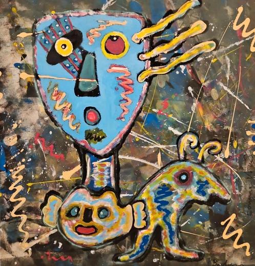 Tonnie Voorn abstract Always on the Road, Antiek en Kunst, Kunst | Schilderijen | Modern, Ophalen of Verzenden