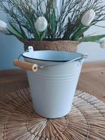 Zinken emmer wit Bucket zinc white emmertje zink Nieuw, Rond, Nieuw, Metaal, Tuin