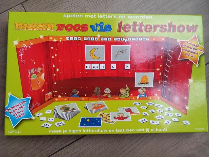 K239 Maan roos vis lettershow, Kinderen en Baby's, Speelgoed | Educatief en Creatief, Zo goed als nieuw, Taal en Lezen, Ophalen of Verzenden