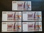 Set 5x 100 gulden 1970 De Ruyter, Ophalen of Verzenden, 100 gulden