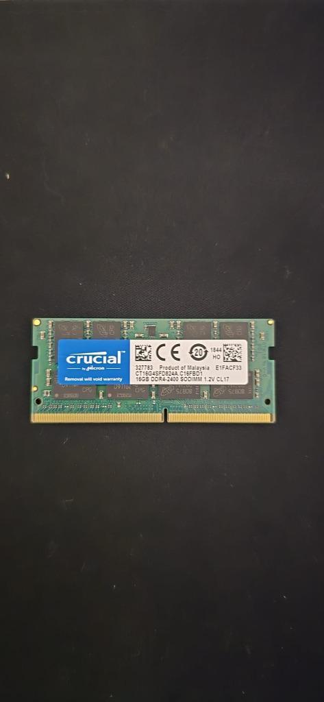 Crucial 16GB DDR4-2400 SODIMM (laptop) geheugen, Computers en Software, RAM geheugen, Zo goed als nieuw, Laptop, 16 GB, DDR4, Ophalen of Verzenden