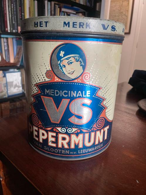 Vintage VS Pepermunt Blik - Jaren 40, Antiek en Kunst, Antiek | Emaille, Ophalen of Verzenden