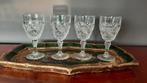 4 fraai geslepen aperitief of amuse glaasjes., Antiek en Kunst, Antiek | Glas en Kristal, Ophalen of Verzenden