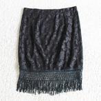 Prachtige Kanten SuperTrash Rok Met Franjes - 93* (L) € 30,-, Supertrash, Zwart, Maat 42/44 (L), Ophalen of Verzenden